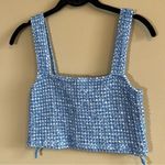 ZARA ✨  Women’s Blue White Crop Top Large Photo 2