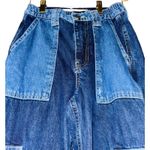 Urban Outfitters Denim Cargo Pants Jean Women 25 Wide Leg High Waist Color Block Photo 2