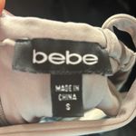 Bebe Silver Sequin Textured Halter Open Cutout Back Top Dress Cocktail FLAWS NYE Photo 6