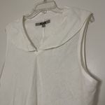 Flax  white linen ruffle collar sleeveless top size large Photo 1