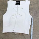 Bershka  Crystal beaded detail cut out top in white Photo 4