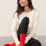 Athleta New M/L Cloud Scrunch Socks Cardinal Red Medium/Large Sizes 7-9.5 Photo 0