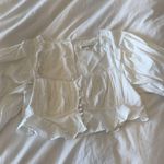 For Love & Lemons  Carey White Crop Top Women’s Large Boho Chic Blouse Photo 1