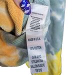 AGOLDE  Balloon Sleeve Tie-Dye Sweatshirt Cropped Yellow Blue Small A7044 Photo 4