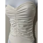 Jade Swim White Yara Shirred One Piece Swimsuit Strapless NWOT Size S Photo 3