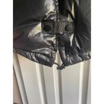 ZARA  Woman‎ Down Puffer Coat Black Faux Fur Trim Hooded Longline Jacket Large Photo 5