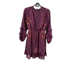Women's Frye and Co. Purple Orange Patterned Mini Dress S Photo 2