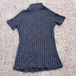 Harlowe &‎ Graham Gray Ribbed Knit Short Sleeve Mock Neck Top Womens M City Chic Size M Photo 1