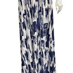 Selfie Couture Womens M Floor Length Maxi Peasant Skirt Blue White Slinky Flowy Size M Photo 0