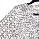 The Loft Outlet White & Pink Floral Print Split Neck Mini Dress Photo 2