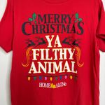 FLAWED Home Alone Merry Christmas ya Filthy Animal T Shirt Large Red Photo 1