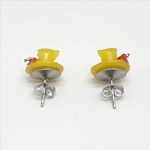 Vintage Miniature Teacup & Saucer Yellow Earrings for Pierced Ears Photo 2