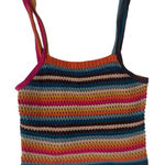 Faherty  women's size medium knit Colorful Striped Crochet Tank Top Photo 0