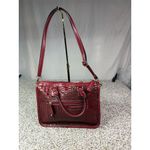 MC Burgundy Faux Croc Shoulder Bag w/ Adjustable Strap Green Photo 2