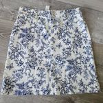Talbots Skirt Womens Size 4P Bird Toile Print Denim A-Line Stretch Floral Skirt Photo 11