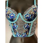 Blue floral mesh corset Photo 3
