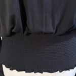 Madewell NWT Smock Waist and Cuff Long-Sleeve Stretch Knit Black Top~Medium 🧡 Photo 4