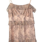 Lovers + Friends ‎ Pink Lace Overlay Dress Women's L Sleeveless Ruffle Mini Party Photo 0