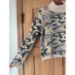 Fate DailyLook Cream Camo Mock Neck Long Sleeve Fuzzy Sweater Women’s Small​ Black Photo 1