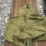 Pretty Little Thing Sage Green Satin Oversized Hooded Bomber Jacket Size 12 Photo 3