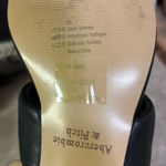 Abercrombie & Fitch black retro square toe heels cloud strap toe loop Photo 6