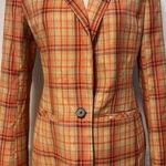Grey Lab Los Angeles • Orange Plaid Oversized Blazer Photo 0