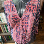 Lucky Brand  XS western boho southwest short sleeve top Photo 0