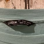 SheIn Teal blue high low ruffle bottom top Photo 2