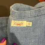 Faherty Sleeveless Knee-Length Dress Button Front 100% Linen Blue Size 4 Photo 2