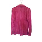 Almost Famous Pink Crinkle Button Up Collared Top Size Large Feminine Girlie Coquette Romantic Photo 1