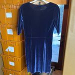 Osklen Navy Blue Elegant Velvet Mini Dress Size Medium Photo 9