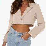Amazon Cropped Beige Blazer Photo 0