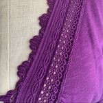 Full Tilt bright purple dolman sleeve deep V neck top with lace trim Photo 5