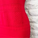 St. John  Red Textured Knit Sleeveless Bodycon Dress, Size 6 Photo 3