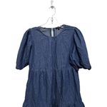 Boohoo Cottagecore Chambray Puff Sleeve Faux Denim Style Dress Size 6 Country Concert Photo 1