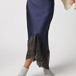 Free People New with tags! Lace Half Slip Skirt - size medium, navy & black Photo 0