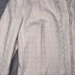 Chico's Chico’s cotton long white blazer jacket overcoat textured size 1 / medium Photo 2