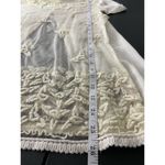 Maeve Anthropologie Sheer Lace Blouse Womens 4 Embroidery Split Tulip Back Ivory Photo 7