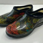 Sloggers  Womens Garden Clogs Size 6 Waterproof Shoes Blue Flowers‎ Made in USA Photo 0