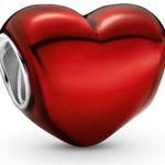 Pandora Metallic Red Heart Charm - Moments Bracelets - Sterling Silver & Enamel Photo 0