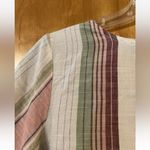 CHAPS  Womens Striped Boat Neck Ruffled Half Sleeve Cotton Tunic Top NWT Small Photo 5