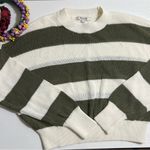 Madewell  Loose-Knit Crewneck Sweater striped green ivory white size S Photo 2