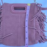 Maje  Mini Pink Suede Fringe Shoulder Bag Photo 12