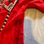 Free People • Red V-neck Embroidery Geometric Colorful Shirt Dress • Size XS Photo 6