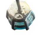 Mint Mongoose Silver Tone Blue Crystal Rhinestone Stud Earrings 6 Prong Setting Photo 3