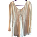 Illa Illa  Women's Ivory Long‎ Sleeve Scoop short jumpsuit M Photo 9