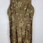 Liz Claiborne VTG‎  Silk Dress Womens 12 Brown Sequin Beaded Floral Fairy Sheath Photo 7