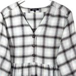 Madewell Cotton Button Up Flannel Plaid Midi Dress in Blue Multicolor Photo 6