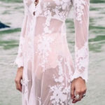 Arnhem Lace Bohemian Maple Maxi Dress Kimono Duster White Festival Size 6 NWT Photo 0