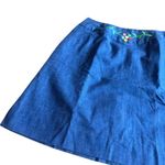 Quantum Sportswear Vintage Denim Floral Skort Skirt Athletic Casual Size Medium Blue Photo 3